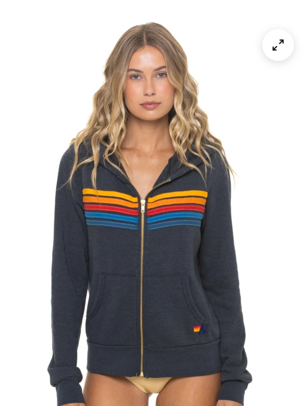 aviator nation hoodie striped charcoal size M